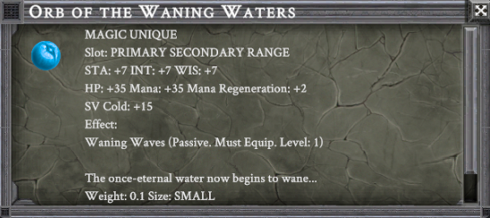 ORB OF THE WANING WATERS item card